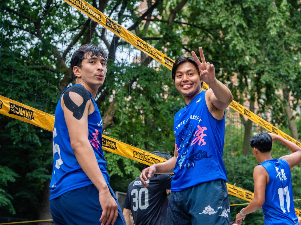 Two volleyball players